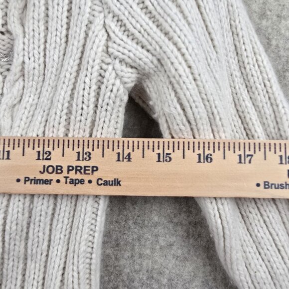 Hollister Womens Cream Cable Knit Button Front Cardigan With Collar Size L - Picture 5 of 5